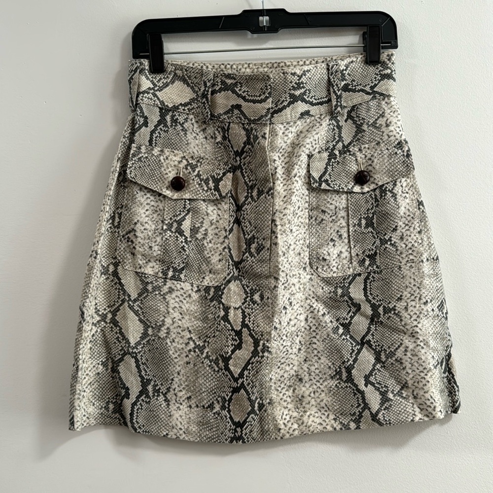 ZIMMERMANN belted snake print skirt